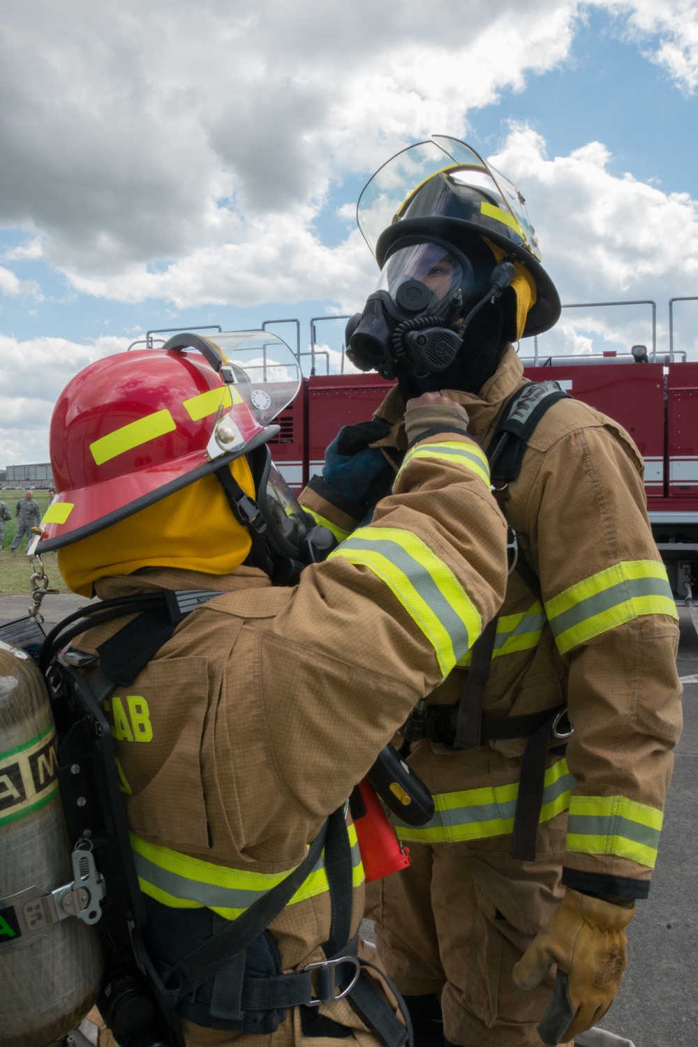 Fire fighter exercise 424th Air Base Squadron