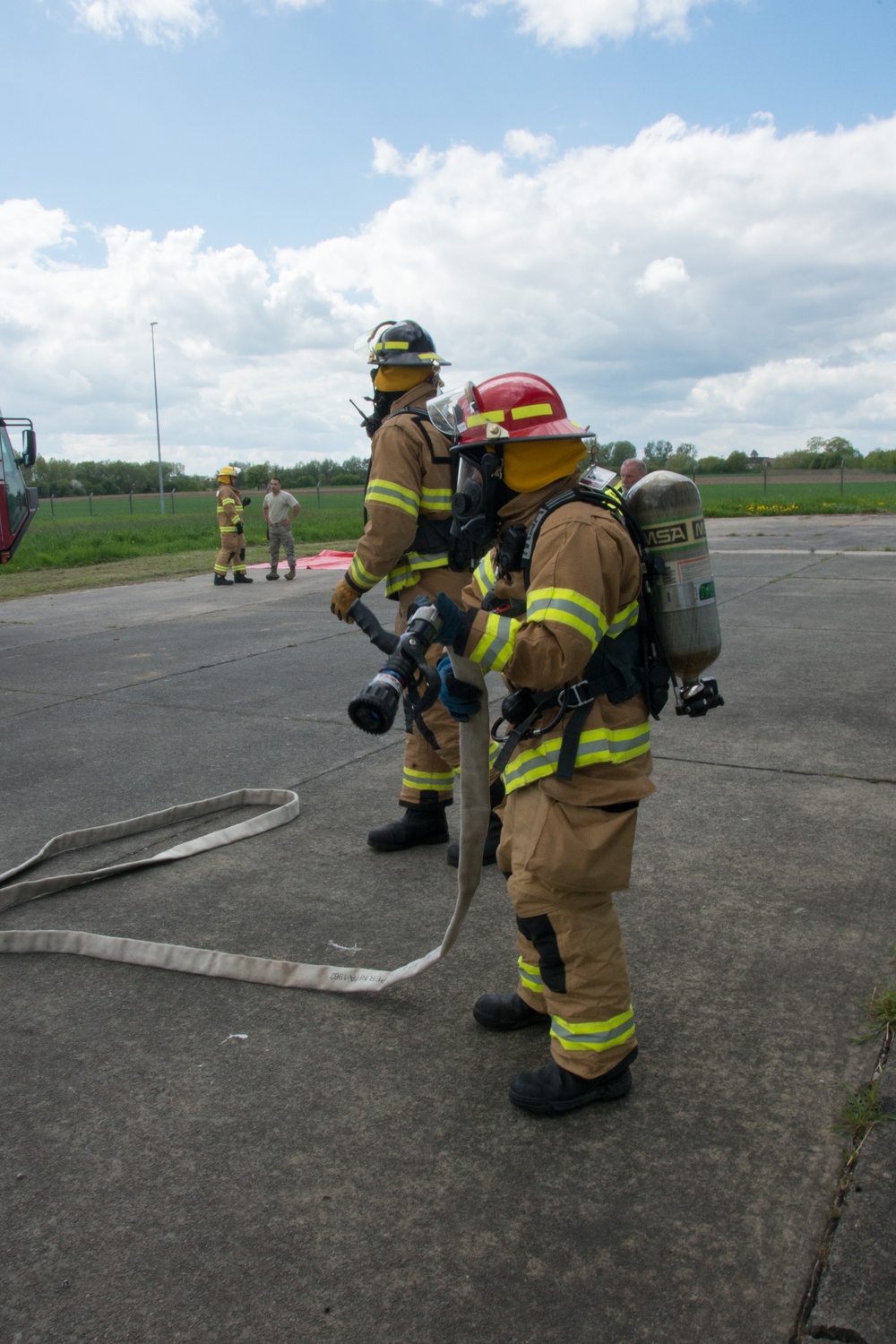 Fire fighter exercise 424th Air Base Squadron