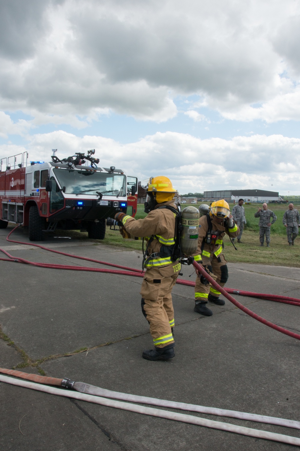 Fire fighter exercise 424th Air Base Squadron