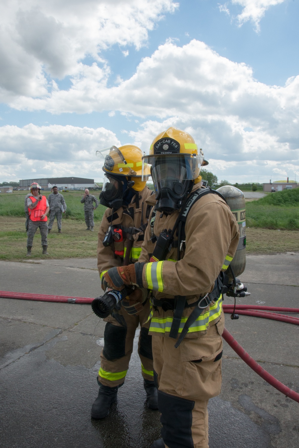 Fire fighter exercise 424th Air Base Squadron