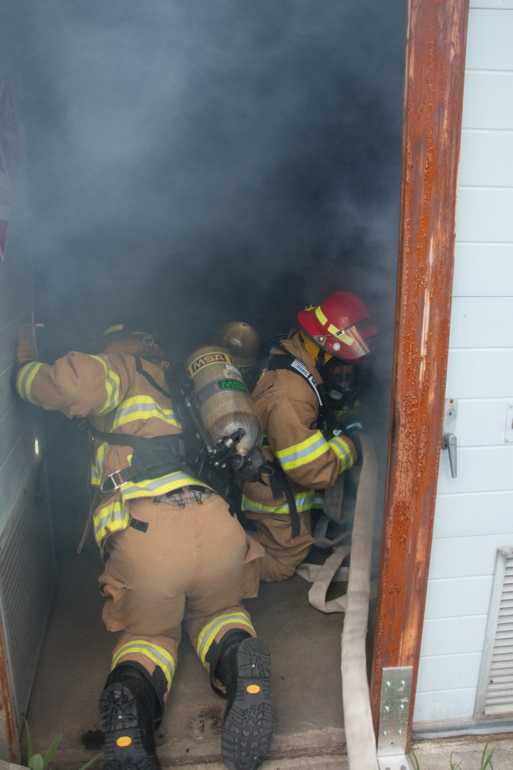 Fire fighter exercise 424th Air Base Squadron