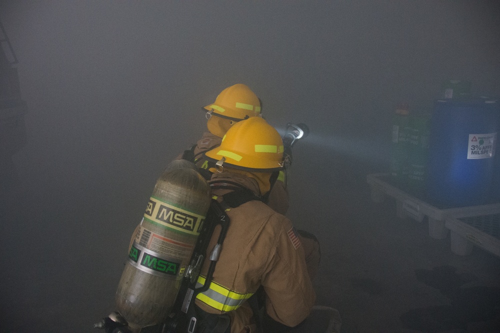 Fire fighter exercise 424th Air Base Squadron