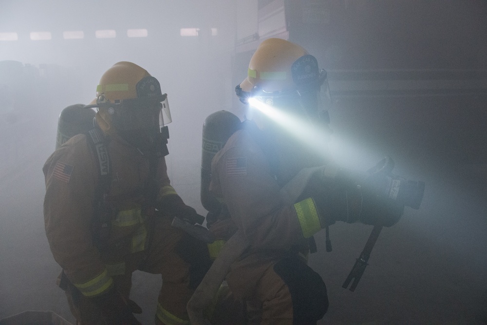 Fire fighter exercise 424th Air Base Squadron