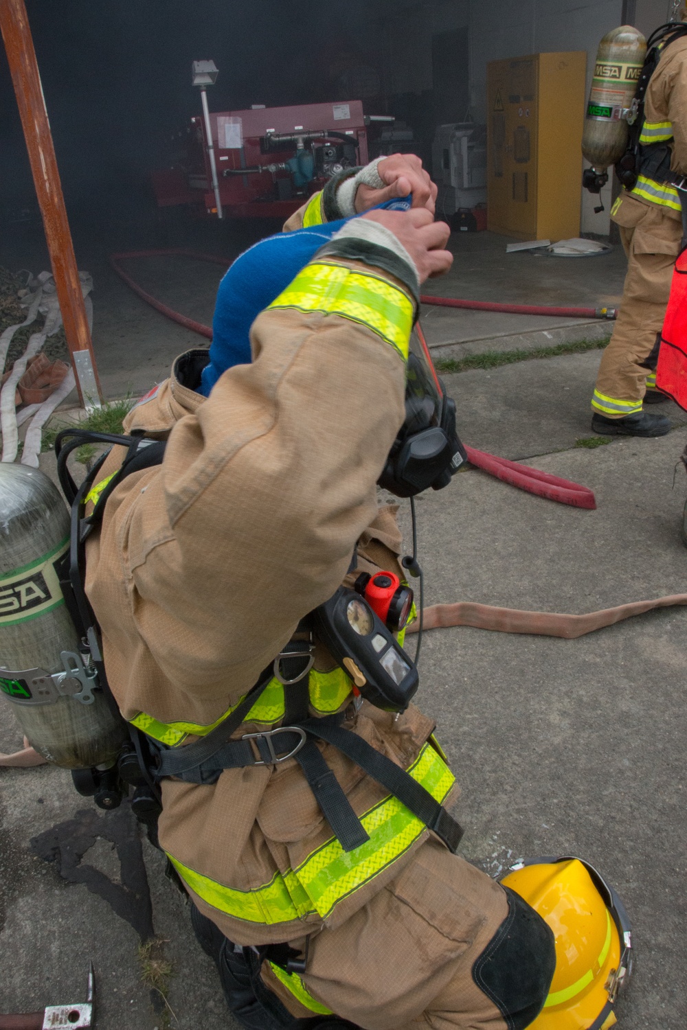 Fire fighter exercise 424th Air Base Squadron