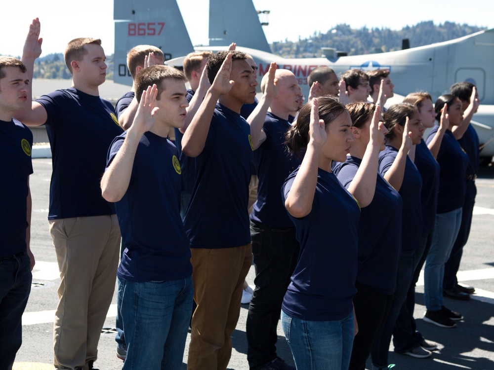 Future Sailors take oath onboard USS Portland (LPD-27)