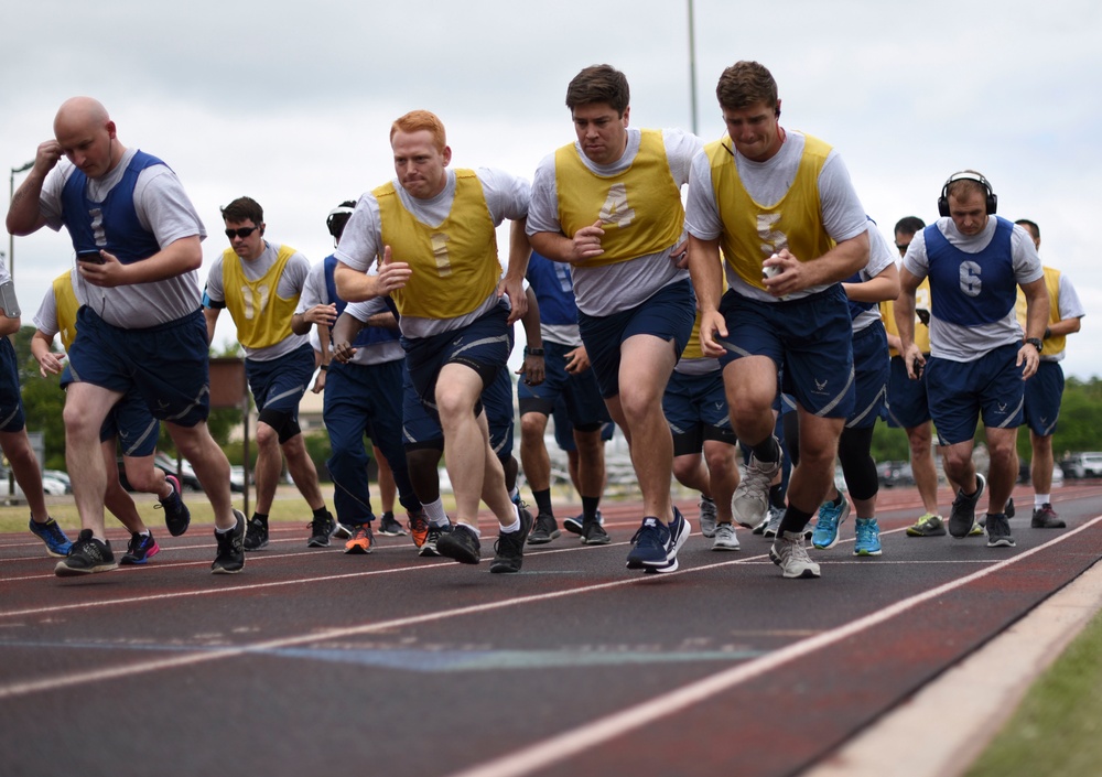 Airmen undergo an official physical fitness assessment