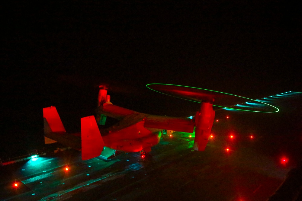 Ospreys spin up aboard USS Iwo Jima