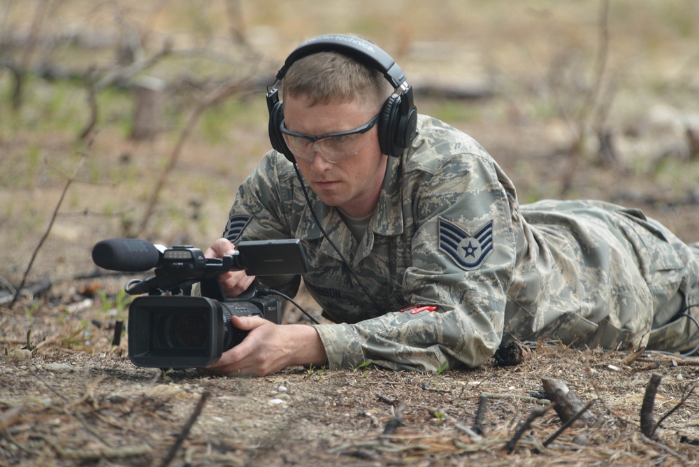 USAF Broadcast Specialist hits the ground with the troops