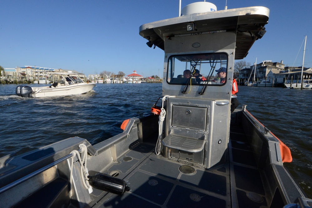 Coast Guard reserve members patrol waters of Lewes