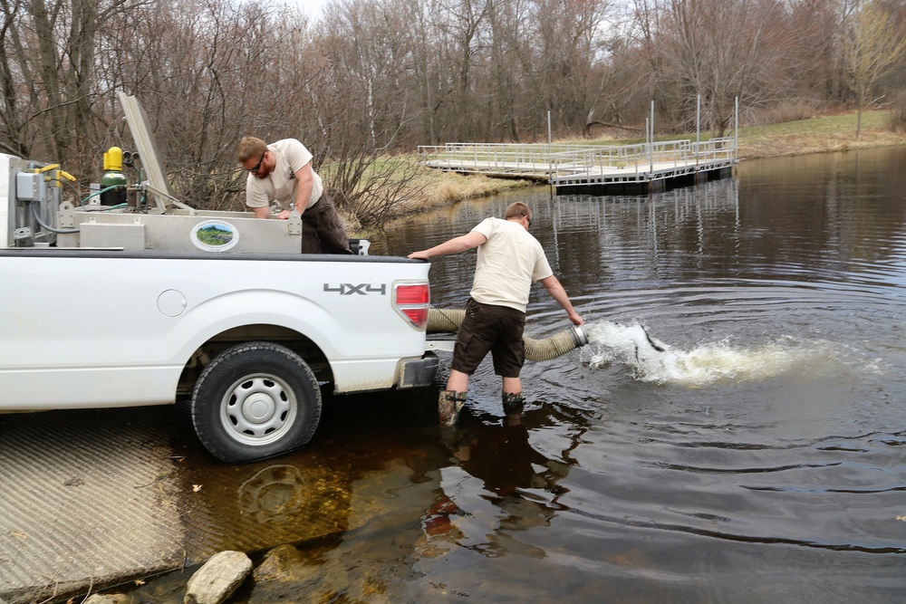 U.S. Fish and Wildlife Service stocks trout at Fort McCoy lakes