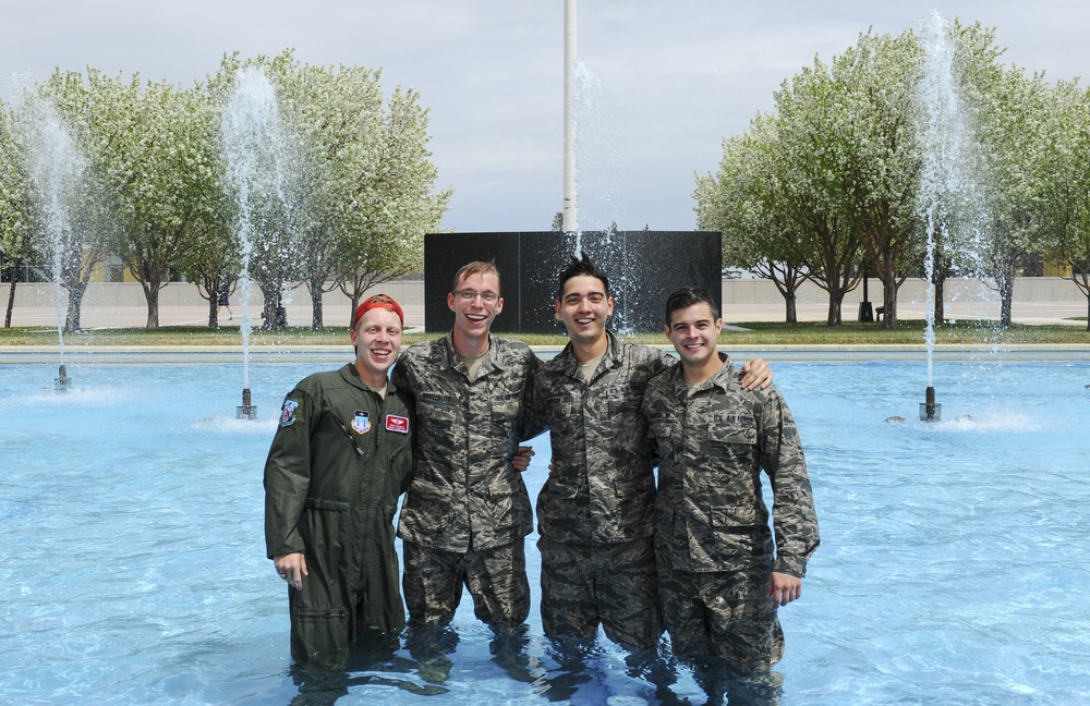 Cadets cap off academic requirements with fountain jumps