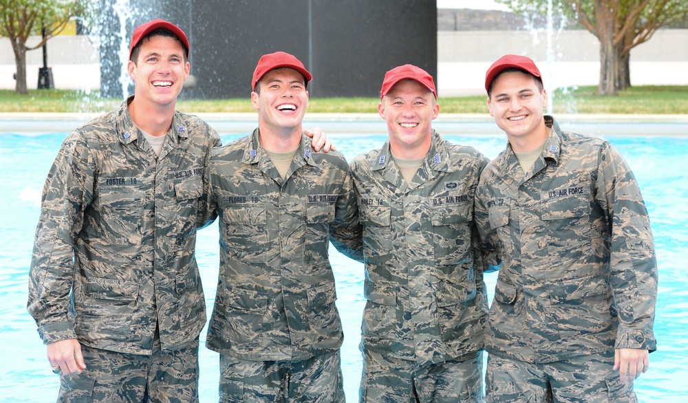 Cadets cap off academic requirements with fountain jumps