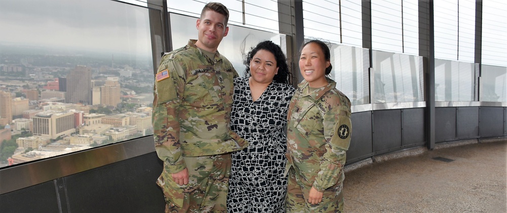 Army tradition continues as health care recruiter gets promoted on top of world