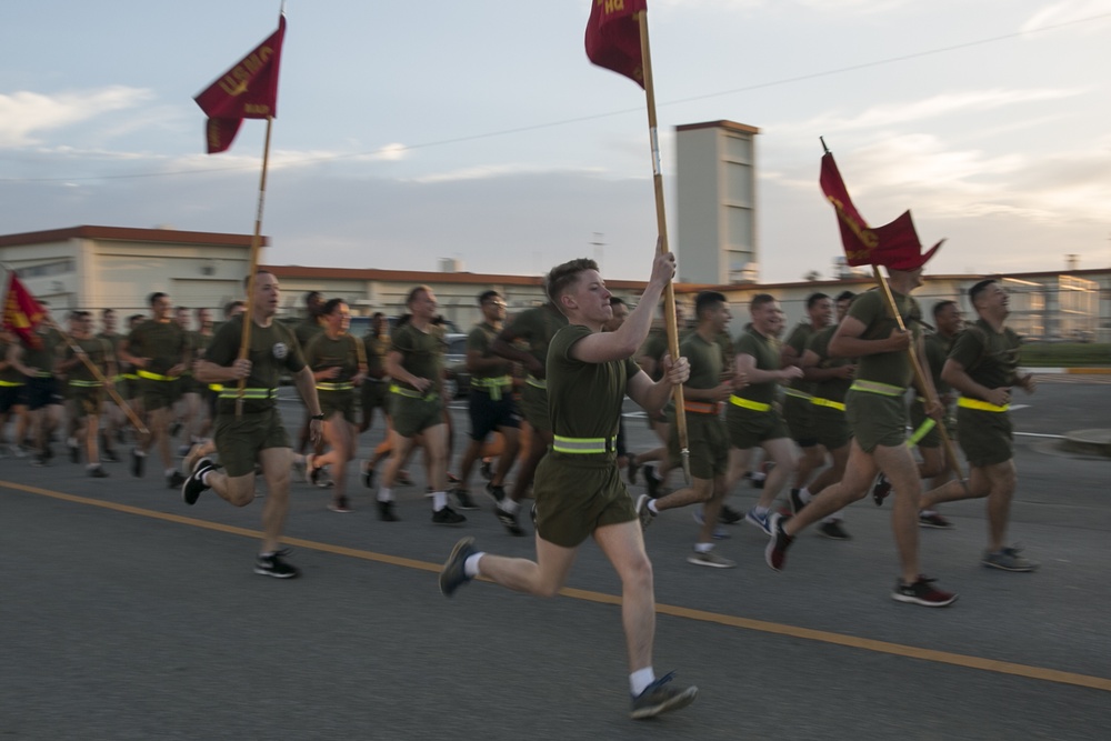 Combat Logistics Battalion 31 conducts run battalion PT