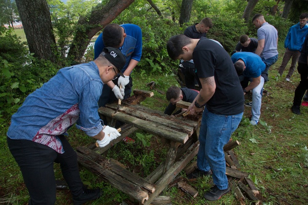 Marines with 3rd Battalion, 12th Marine Regiment, 3rd Marine Division volunteer in town during ARTP 18-1