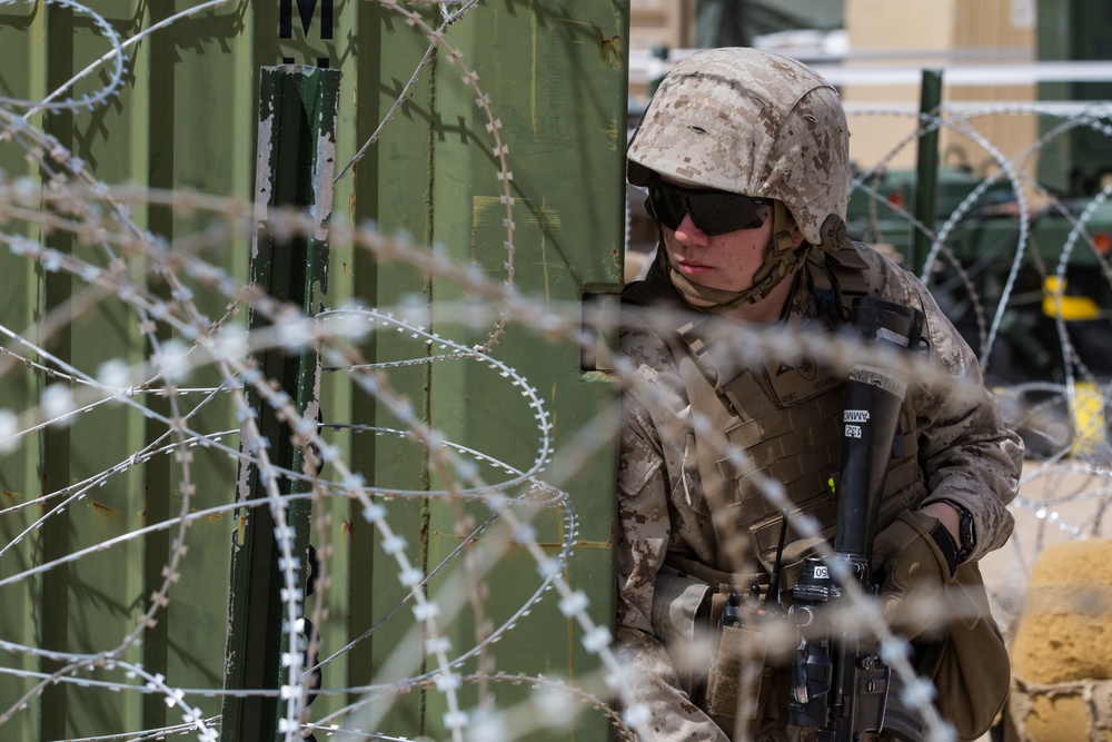 Combat Logistics Battalion 8 trains to defend forward operating bases during Training Exercise 3-18