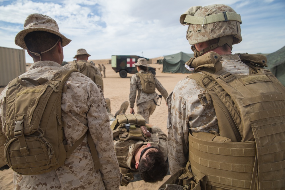 Combat Logistics Battalion 8 trains to defend forward operating bases during Training Exercise 3-18