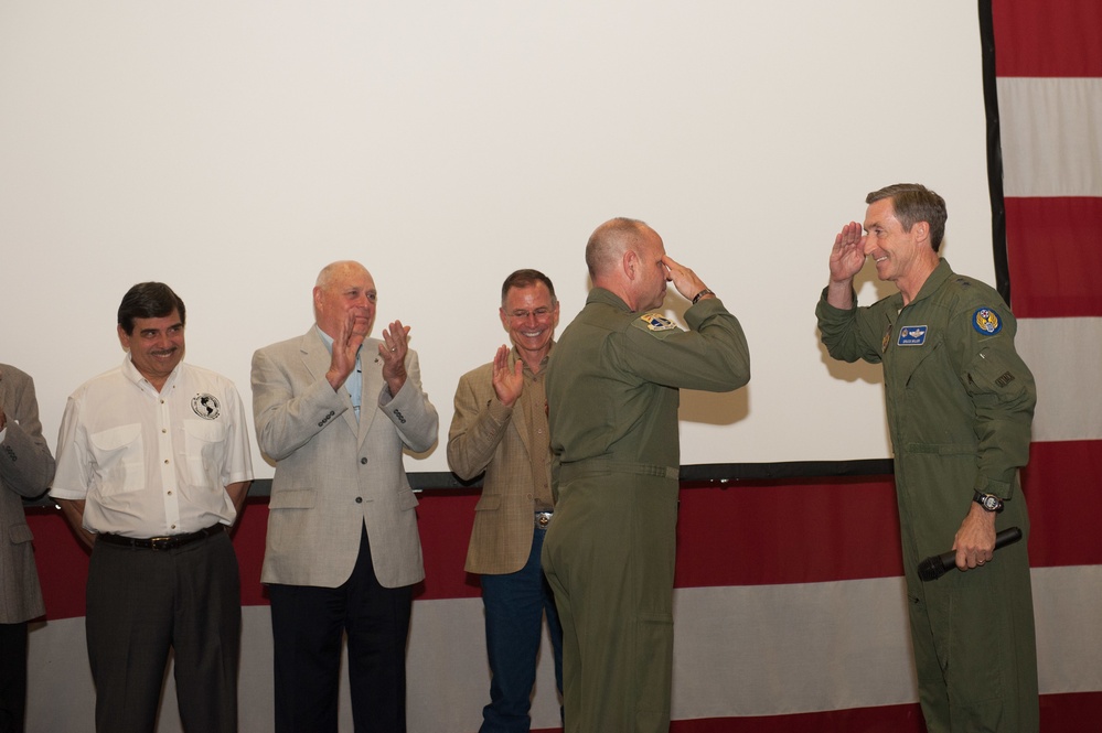 Colonel Matthews Accepts the Plaque