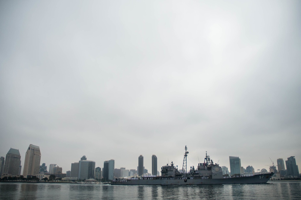 USS Lake Champlain (CG 57) arrives in San Diego