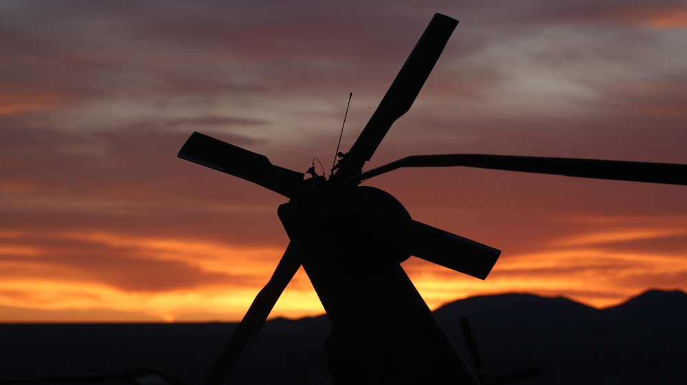 Tail rotor with sunset