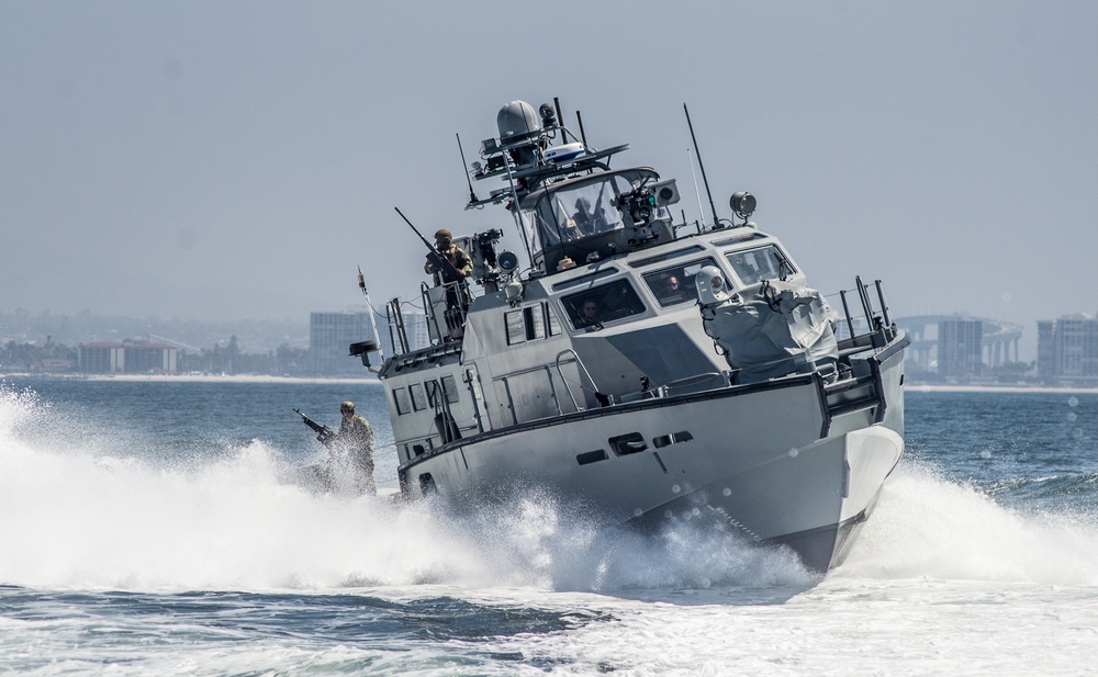 Mark VI Patrol Boats underway during Unit Level Training