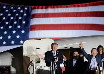 89th Airlift Wing transports freed American detainees from North Korea