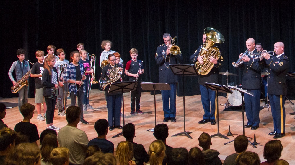 Army band performs for students in Jordan