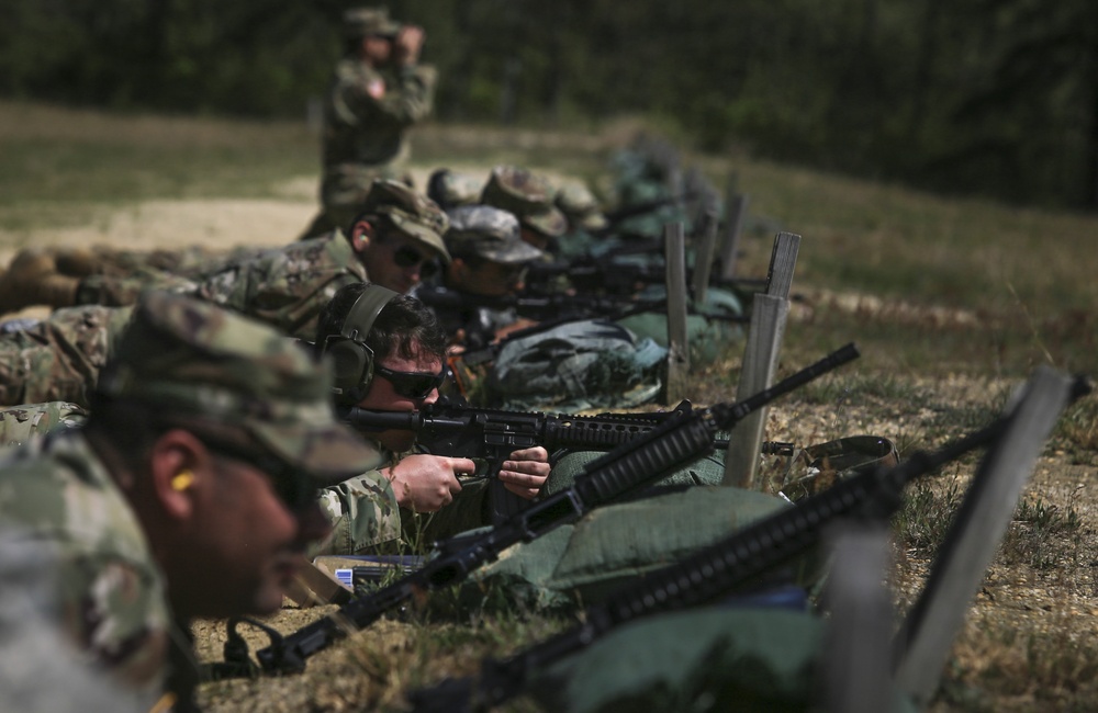 Infantry Advanced Leader Course students perform marksman fundamentals