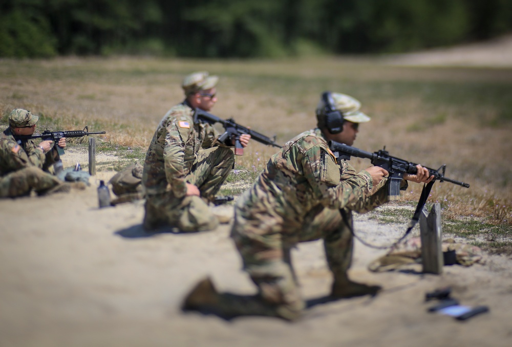 Infantry Advanced Leader Course students perform marksman fundamentals