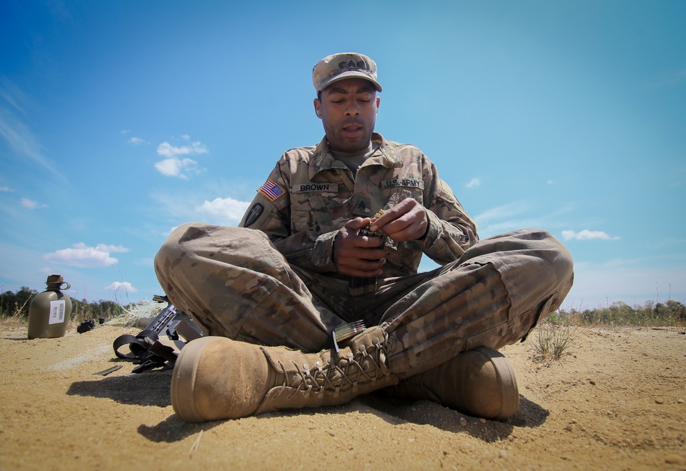 Infantry Advanced Leader Course students perform marksman fundamentals