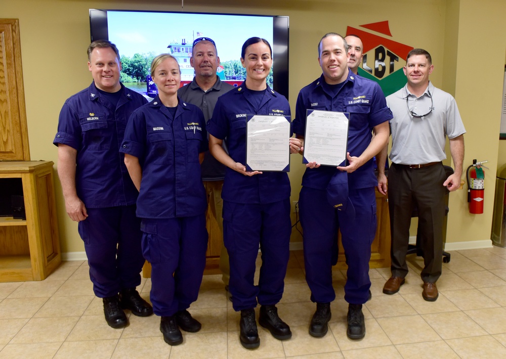 Coast Guard presents certificates of inspection