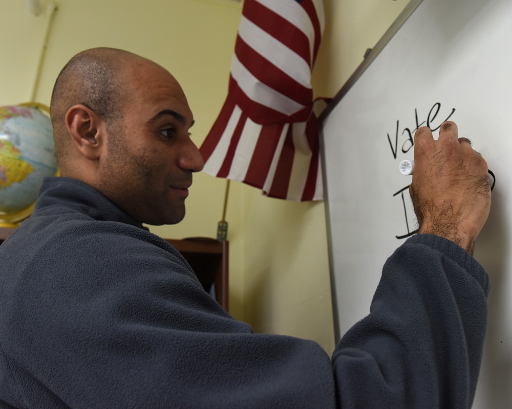 Air Guard recruiter’s ESL experience inspires students at Literacy Council