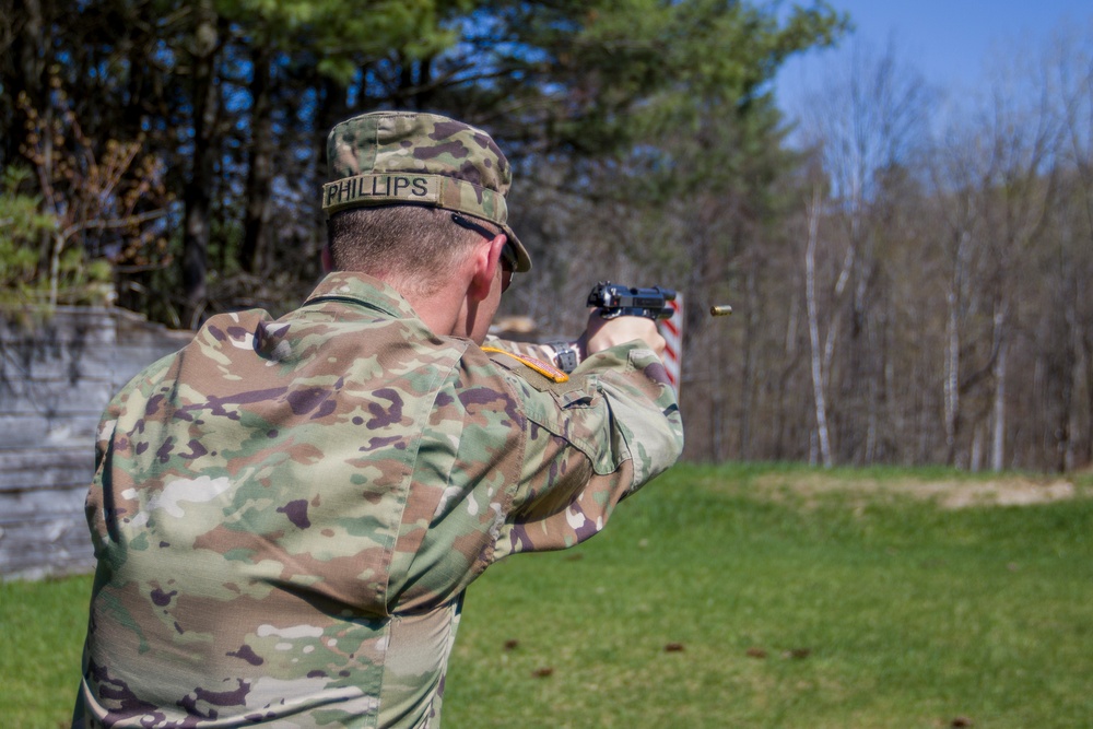 Soldier Fires M9 Pistol