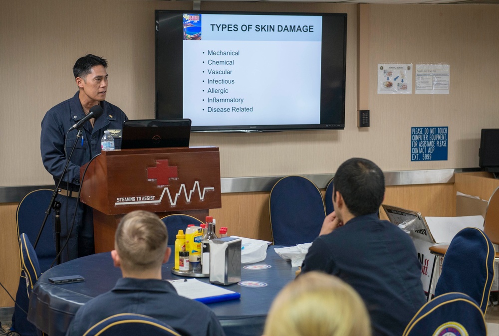 Sailors conduct a Wound Care Course aboard USNS Mercy