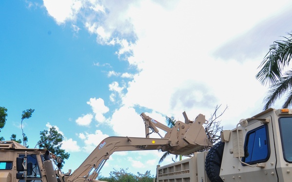 Soldiers conduct general maintenance of  VING grounds