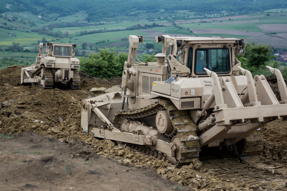996th Engineer Construction Company operates D7 bulldozers