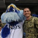 Tampa Bay Rays Mascot and US Sailor