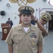 Service members aboard USNS Mercy particpate in a master chief petty officer promotion ceremony