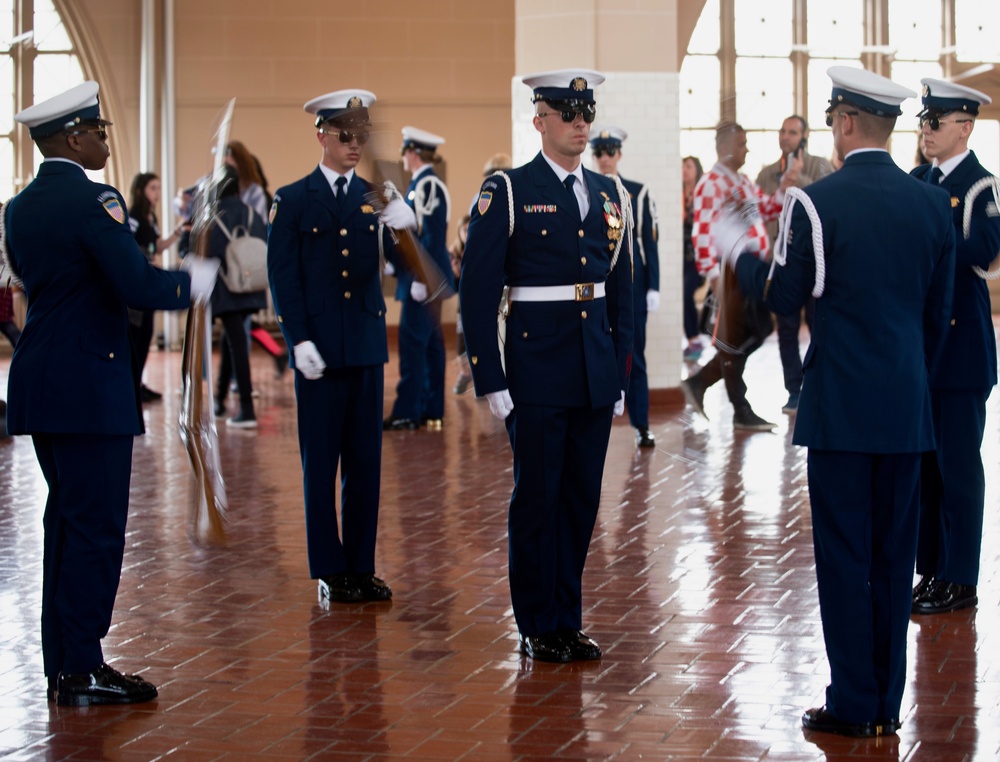 Coast Guard Ceremonial Honor Guard's silent drill team participate in Coast Guard City Events3