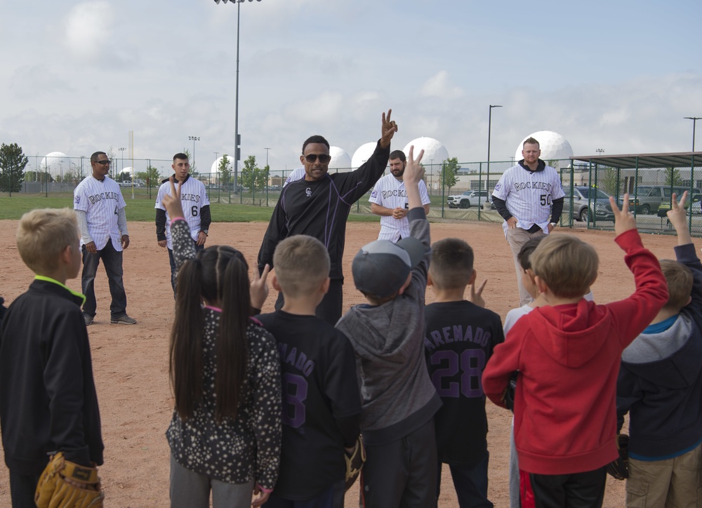 Colorado Rockies teach Team Buckley youth baseball