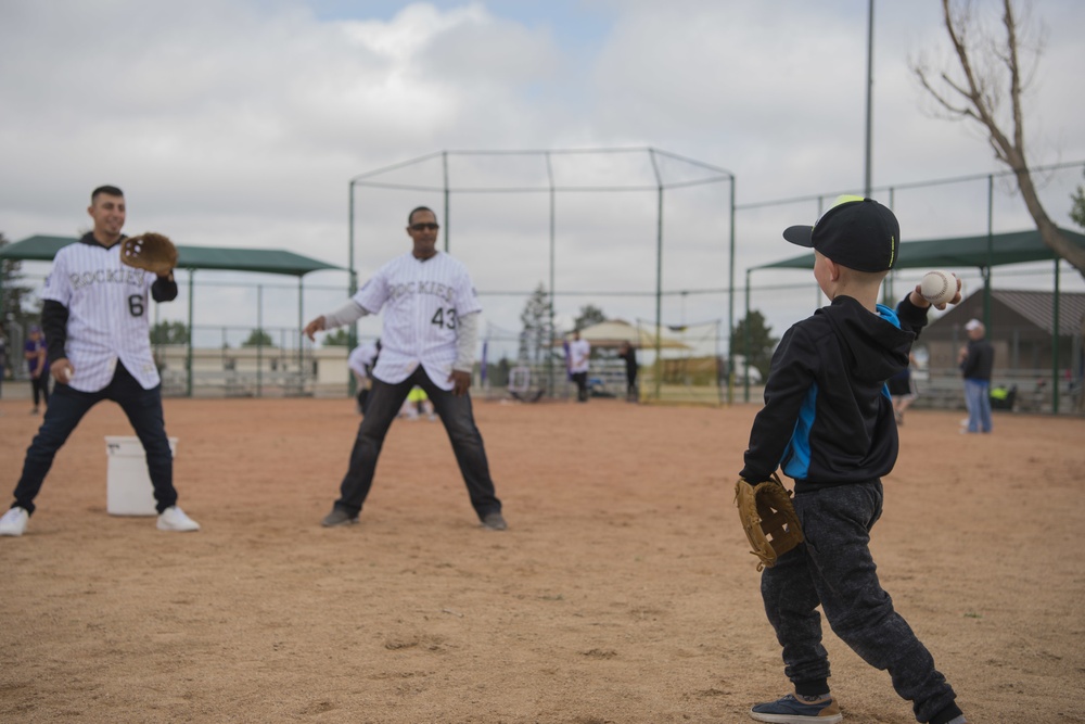 Colorado Rockies teach Team Buckley youth baseball