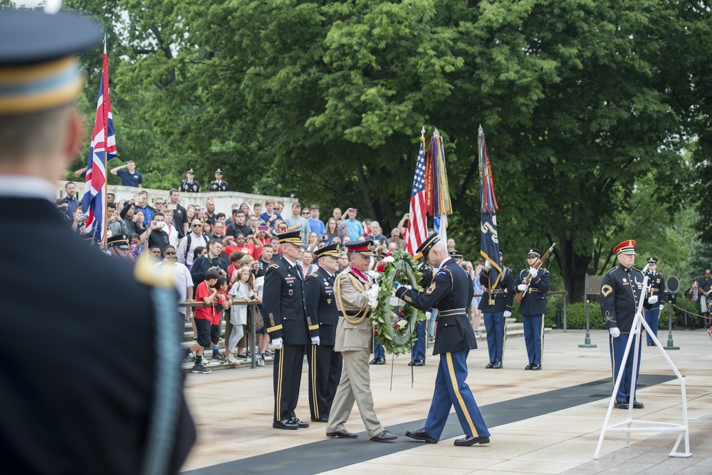 British Chief of the General Staff, Gen. Sir Nicholas Carter, Participates in an Army Full Honors Wreath-Laying Ceremony at the Tomb of the Unknown Soldier
