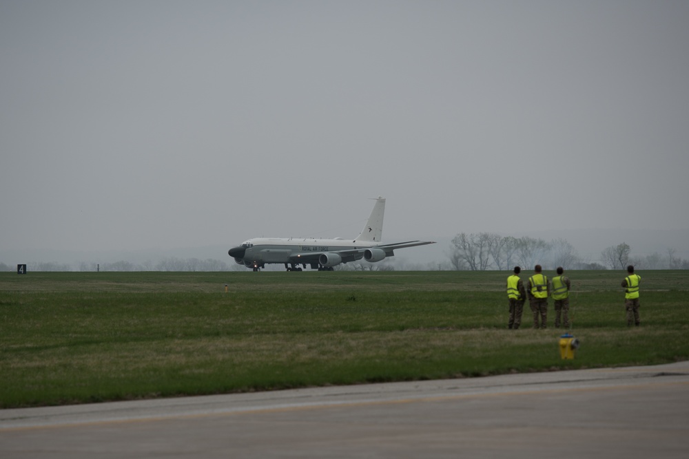 Royal Air Force Rivet Joint landing