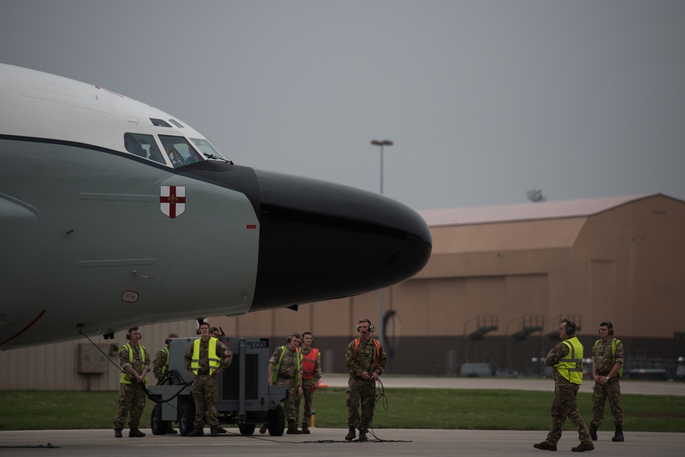 Royal Air Force Rivet Joint landing