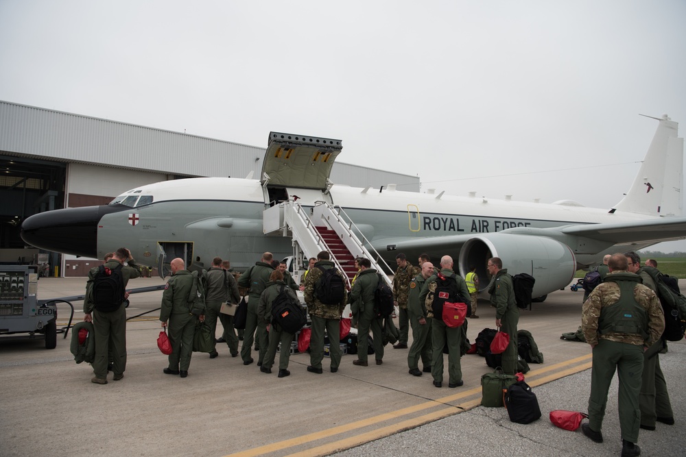 Royal Air Force Rivet Joint landing