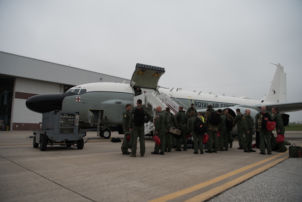 Royal Air Force Rivet Joint landing