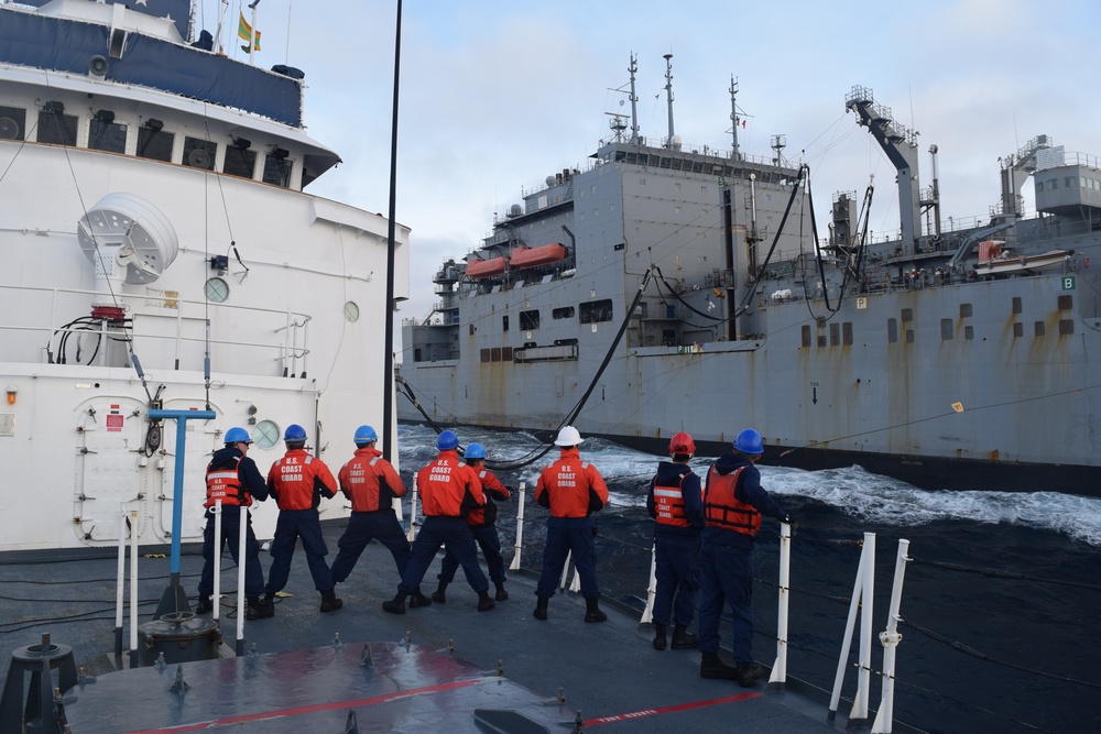 Coast Guard Cutter Douglas Munro crew receives replenishment during TSTA