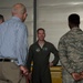 The general speaks with Airmen