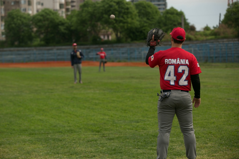 Jackie Robinson Day: BSRF service members play against Romanian baseball team