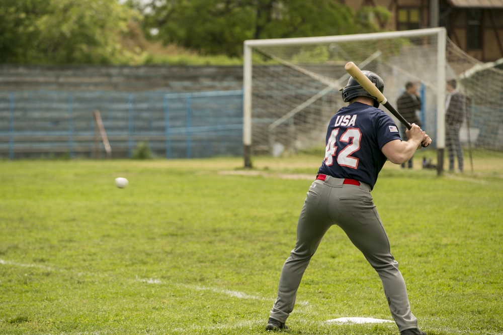 Jackie Robinson Day: BSRF service members play against Romanian baseball team